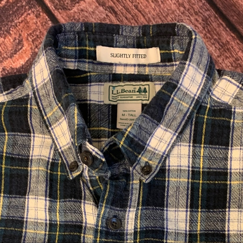 Plaid Flannel Shirt Slightly Fitted Sz Medium Tall